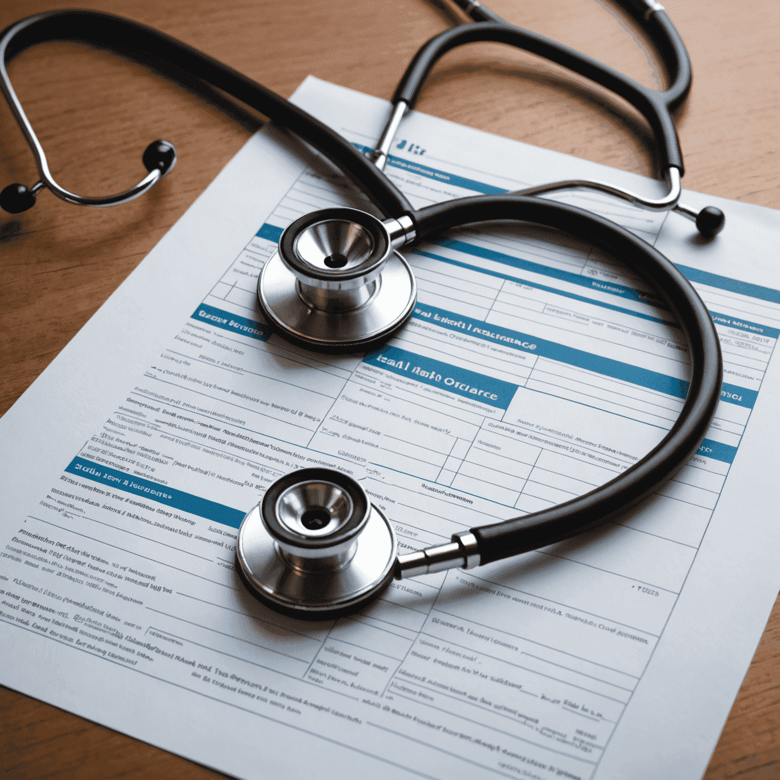 A stethoscope and health insurance documents, representing the complexities of navigating health insurance options.